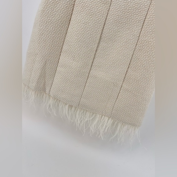 En Saison Women's Arden Sleeveless Feather-Trim Mini Dress Medium M NWT - Picture 4 of 12